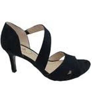 NEW LIFE STRIDE WOMEN'S MEGA BLACK FAUX SUEDE DRESS HEELS 6.5